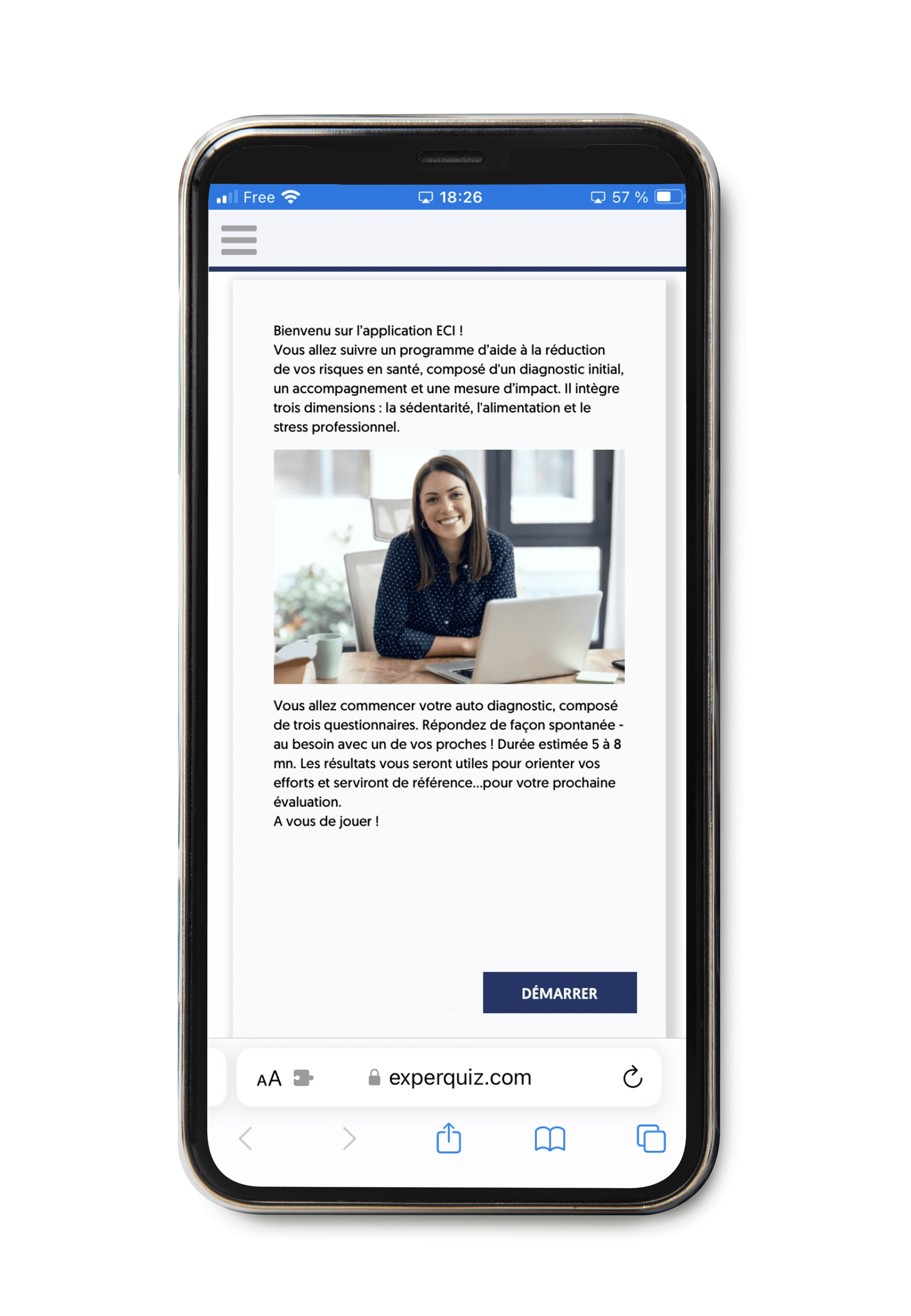 Je reçois sur mon mobile un questionnaire d’évaluation.